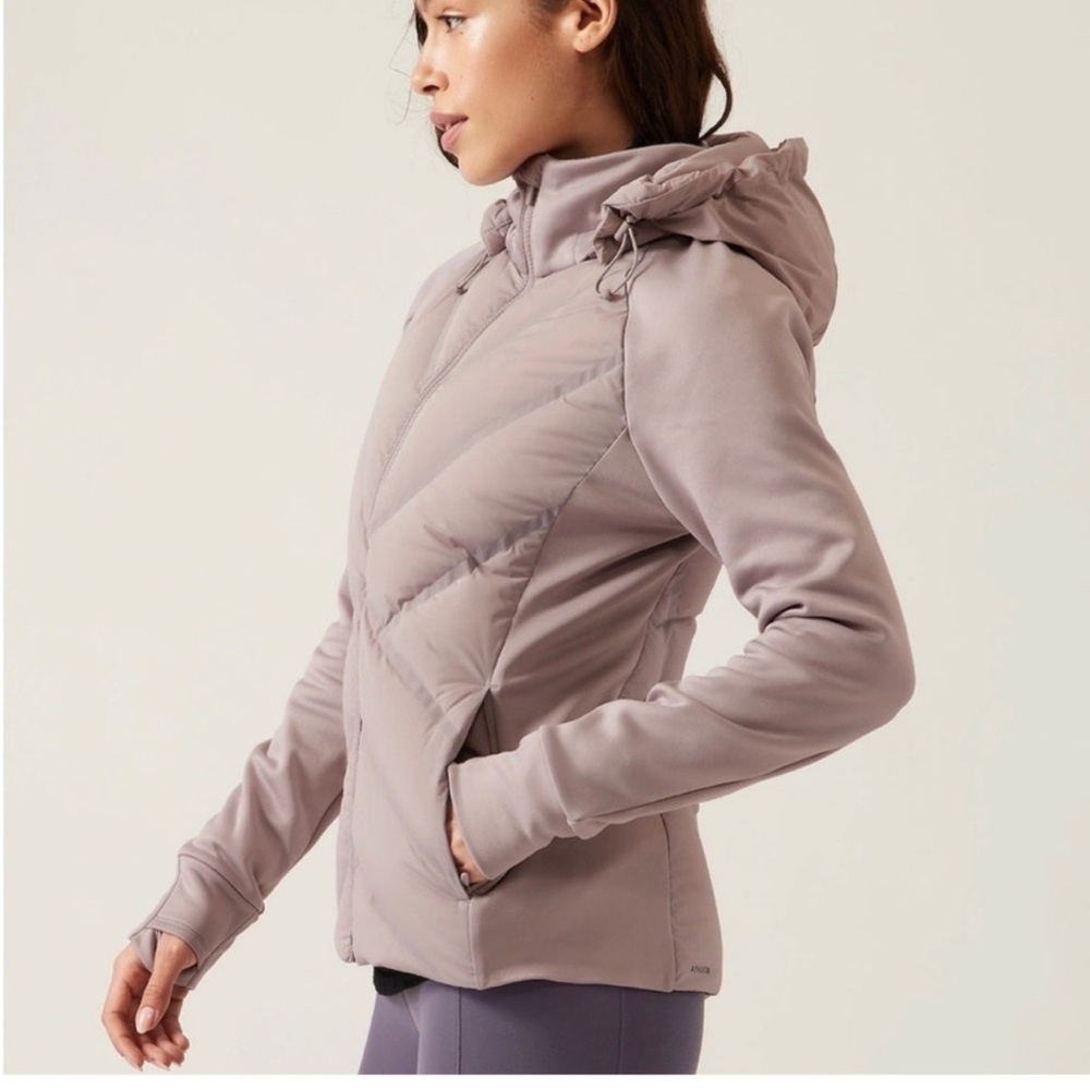 Athleta Women's Light Purple Hooded Puffer Jacket